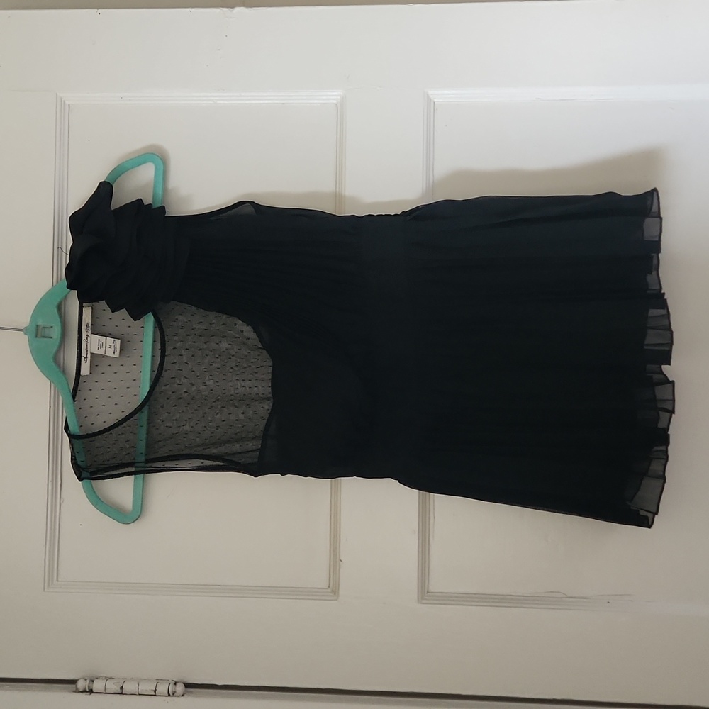 American Rag Cie Soft Tulle and Pleated Chiffon Blouse - Size Medium/M